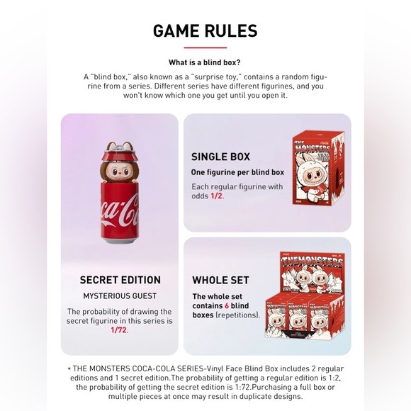 [SEALED BOX] THE MONSTERS COCA-COLA SERIES-Vinyl Face Blind Box - Picture 4 of 11